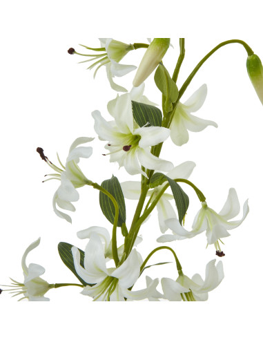 High-quality metal and wood construction of Hill Interiors SKU 23811 Turks Cap Green Lily Spray, detailed view for UK customers