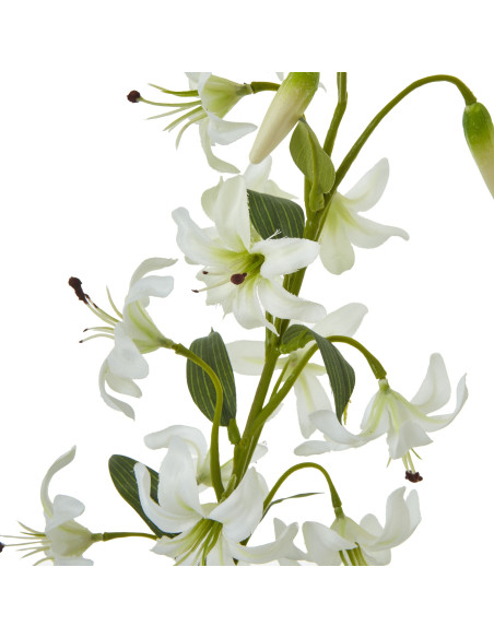 High-quality metal and wood construction of Hill Interiors SKU 23811 Turks Cap Green Lily Spray, detailed view for UK customers
