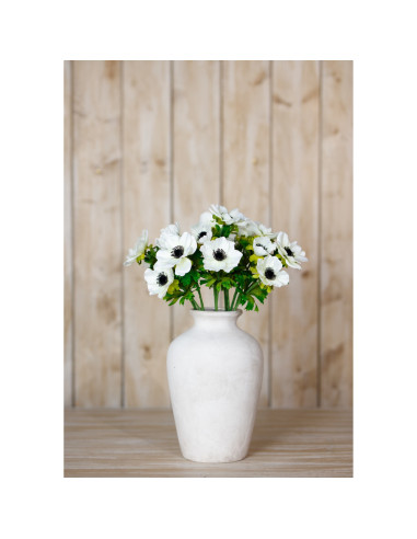 High-quality metal and wood construction of Hill Interiors SKU 23842 White Anemone Spray, detailed view for UK customers.