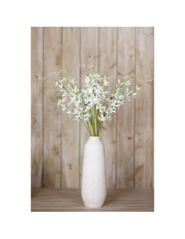 High-quality metal and wood construction of Hill Interiors SKU 23870 White Cymbidium Spray, detailed view for UK customers.