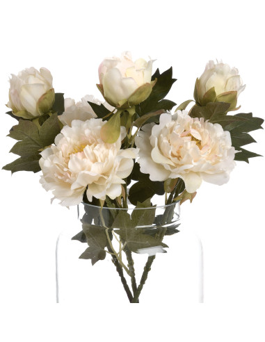 High-quality metal and wood construction of Hill Interiors SKU 19034 White Fashion Peony, detailed view for UK customers.