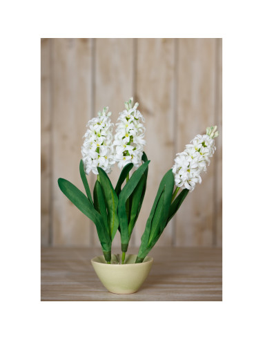 High-quality metal and wood construction of Hill Interiors SKU 23876 White Hyacinth Stem, detailed view for UK customers.