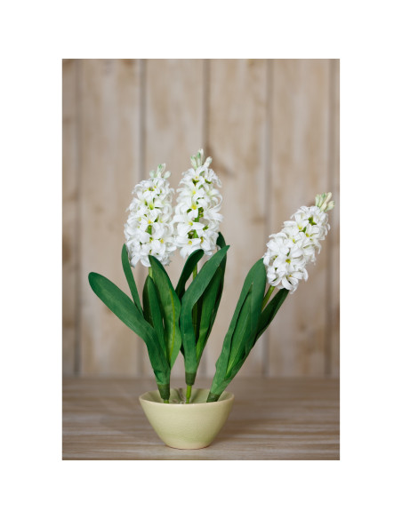 High-quality metal and wood construction of Hill Interiors SKU 23876 White Hyacinth Stem, detailed view for UK customers.
