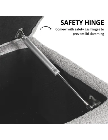 HOMCOM 47L Storage Ottoman, End of Bed Bench with Wooden Legs, Fabric Footstool for Living Room, Bedroom, 95 x 38 x 45cm, Grey