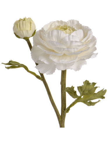 High-quality metal and wood construction of Hill Interiors SKU 18941 White Ranunculus Spray, detailed view for UK customers.