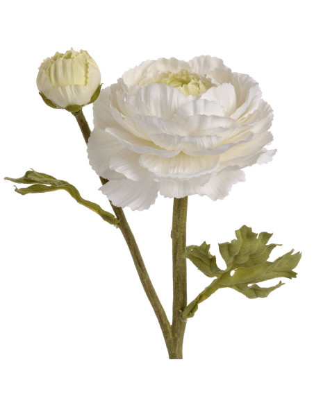 High-quality metal and wood construction of Hill Interiors SKU 18941 White Ranunculus Spray, detailed view for UK customers.