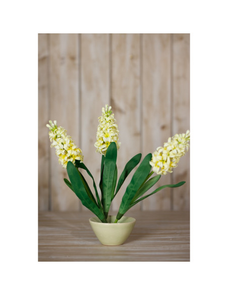 High-quality metal and wood construction of Hill Interiors SKU 23878 Yellow Hyacinth Stem, detailed view for UK customers.