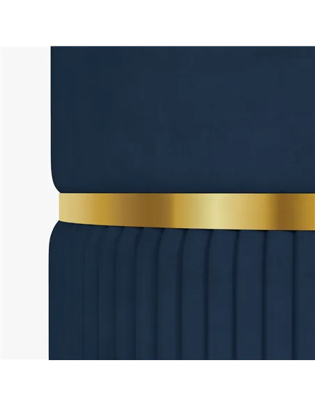 HOMCOM Velvet-Feel Storage Ottoman - Blue