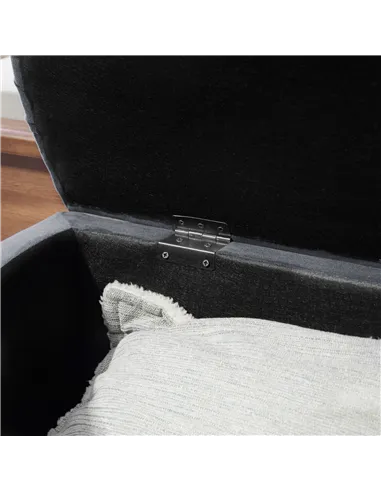 HOMCOM Velvet-Feel Half Circle Storage Ottoman - Dark Grey