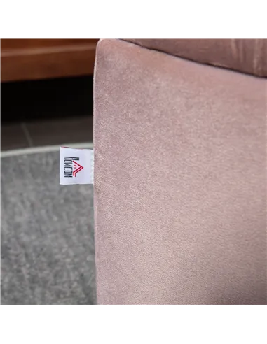 HOMCOM Semi-Circle Ottoman Storage Bench, Bed End Bench, Tufted Upholstered Window Seat Footrest Stool with Rubberwood Legs for 