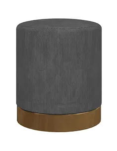 HOMCOM Soft Padded Corduroy Footstool - Charcoal Grey