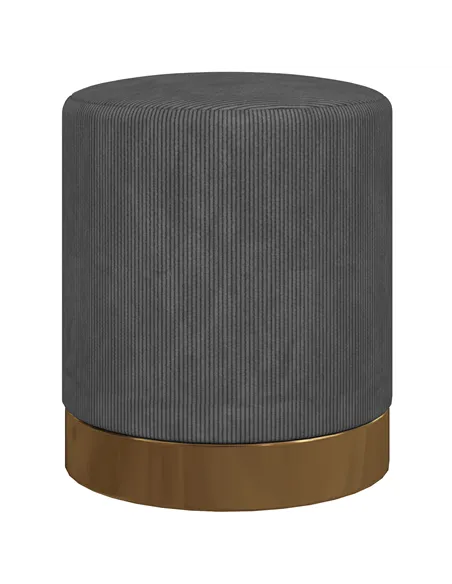 HOMCOM Soft Padded Corduroy Footstool - Charcoal Grey