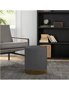 HOMCOM Soft Padded Corduroy Footstool - Charcoal Grey 2