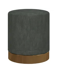 HOMCOM Soft Padded Corduroy Footstool - Dark Green