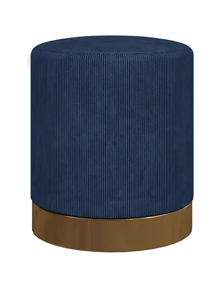 HOMCOM Soft Padded Corduroy Footstool - Dark Blue