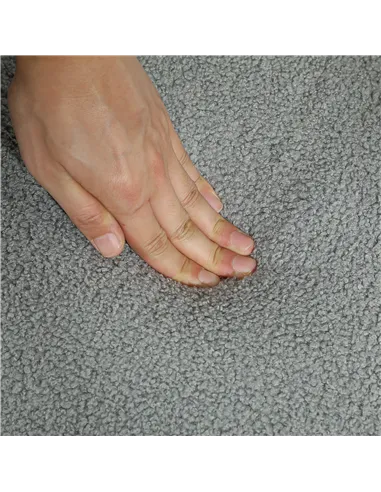 HOMCOM Teddy Fleece Storage Ottoman - Grey