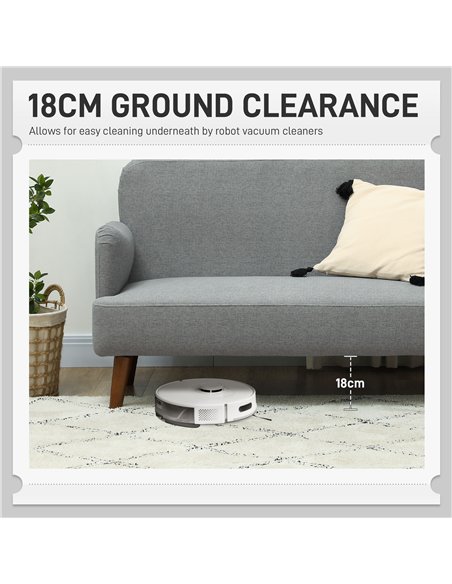 HOMCOM Velvet Feel Fabric 2 Seater Sofa, Small Sofa Loveseat with 21cm Thick Padding and Wood Legs, Grey
