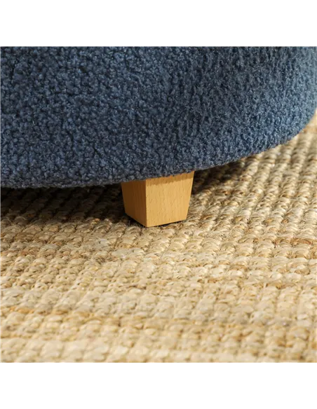 HOMCOM 40.5L Teddy Fleece Storage Ottoman - Blue