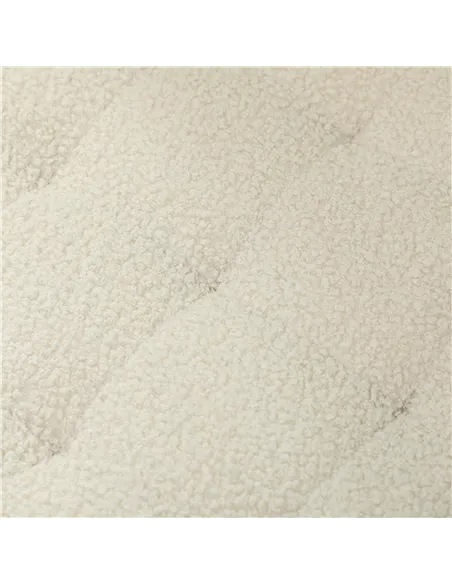 HOMCOM 40.5L Teddy Fleece Storage Ottoman - Cream White