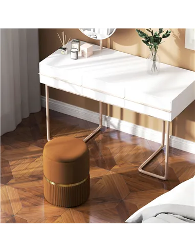 HOMCOM Velvet-Feel Storage Ottoman - Brown