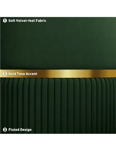 HOMCOM Velvet-Feel Storage Ottoman - Green