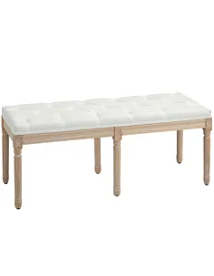 HOMCOM Vintage French Look Bed End Bench - Cream White