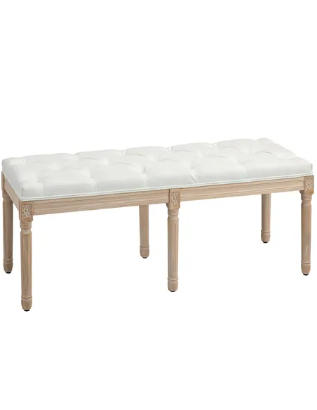 HOMCOM Vintage French Look Bed End Bench - Cream White