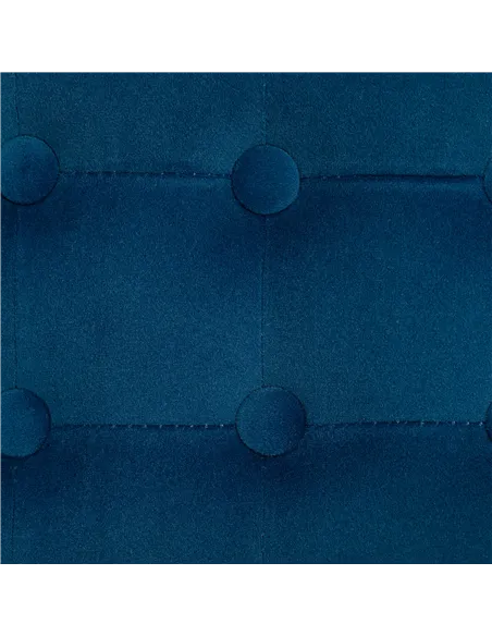 HOMCOM Velvet-Feel Square Ottoman - Blue