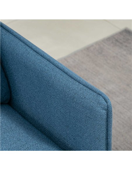 HOMCOM Modern Two Seater Sofa, Button Tufted Loveseat with Cushions and Steel Legs for Living Room, Guest Room, Dark Blue