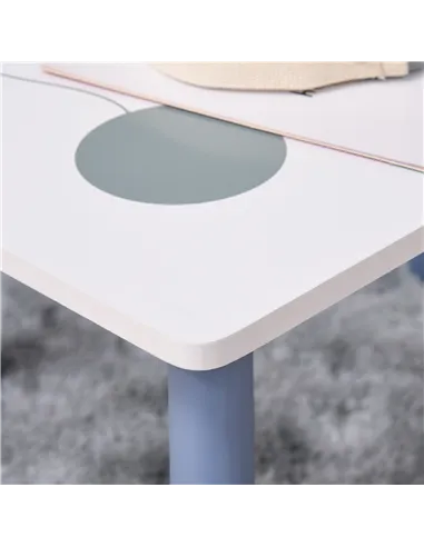 HOMCOM 3 Pcs Kids Table & Chairs Set w/ Wood Legs Safe Corners Cute Stars Seating Mini Furniture Home Playroom Bedroom Dining Ro