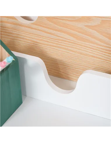 HOMCOM Kids Desk and Chair Set 2 Pieces Children Study Table with Storage Pull-Out Drawer Bookshelf for 3-6 Years Writing, Readi