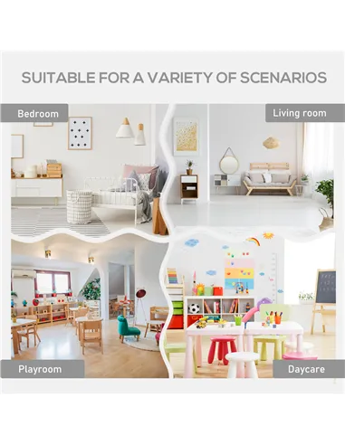 HOMCOM 3 Pcs Kids Table & Chairs Set Mini Seating Furniture Home Playroom Bedroom Dining Room w/ Storage Drawers Safe Corners fo