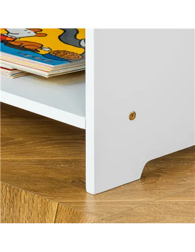 HOMCOM 3 Pcs Kids Table & Chairs Set Mini Seating Furniture Home Playroom Bedroom Dining Room w/ Storage Drawers Safe Corners fo