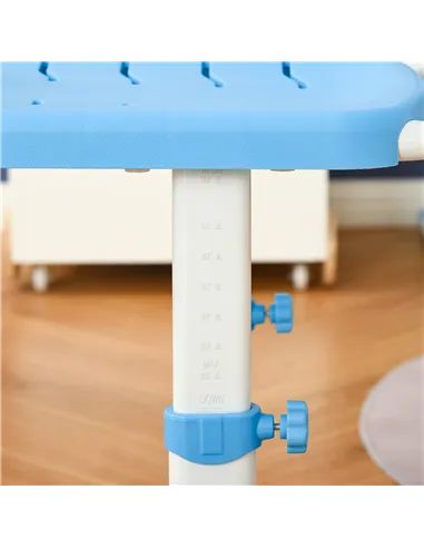 HOMCOM Kids Desk and Chair Set, Height Adjustable Student Writing Desk, Children School Study Table with Tiltable Desktop, Drawe