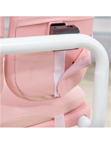 HOMCOM Kids Desk and Chair Set, with Storage Shelves, Washable Cover, for Ages 3-12 Years - Pink