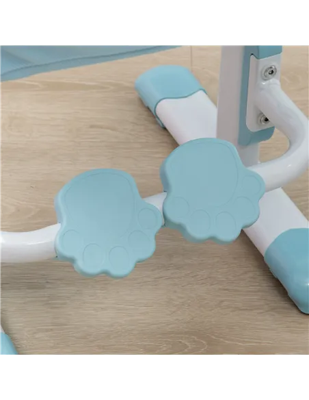 HOMCOM Kids Desk and Chair Set, with Storage Shelves, Washable Cover, for Ages 3-12 Years - Blue