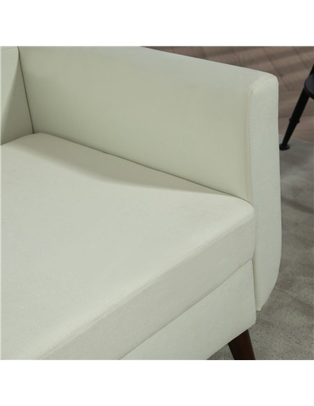 HOMCOM Two-Seater Linen-Look Sofa - Cream