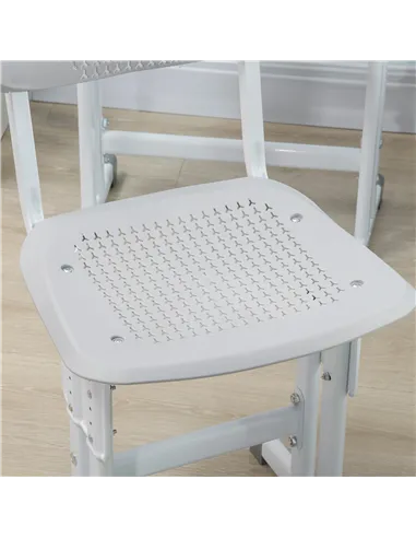 HOMCOM Kids Adjustable Desk and Chair Set, Book Stand, Pen Slot - Grey