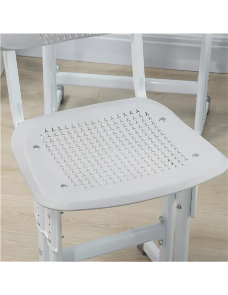 HOMCOM Kids Adjustable Desk and Chair Set, Book Stand, Pen Slot - Grey