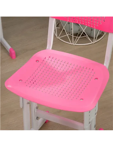 HOMCOM Kids Adjustable Desk and Chair Set, Book Stand, Pen Slot - Pink
