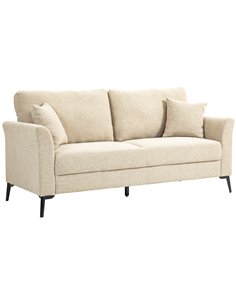 HOMCOM Three-Seater Linen-Look Sofa - Beige