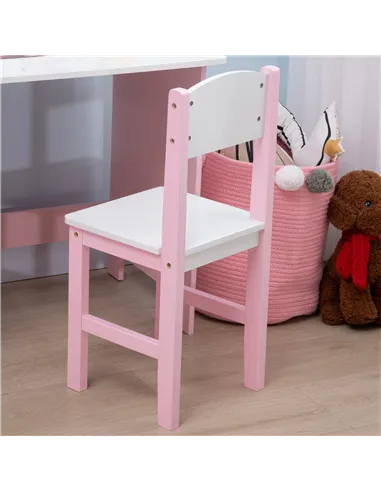 HOMCOM Kids Desk And Chair Set 2 PCs Childrens Table And Chair Set Multi Use Toddler Furniture with Whiteboard, Storage - Pink