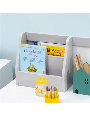 HOMCOM Kids Table and Chair Set w/ Whiteboard - Grey