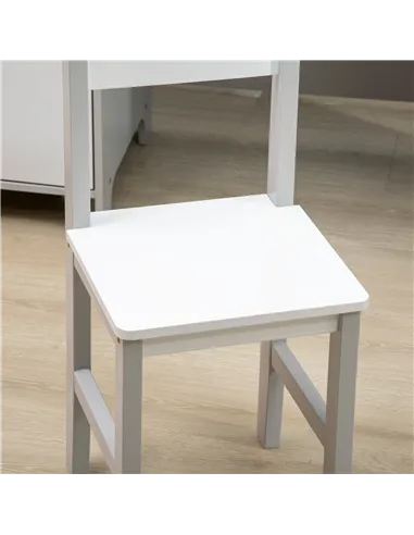 HOMCOM Kids Table and Chair Set w/ Whiteboard - Grey