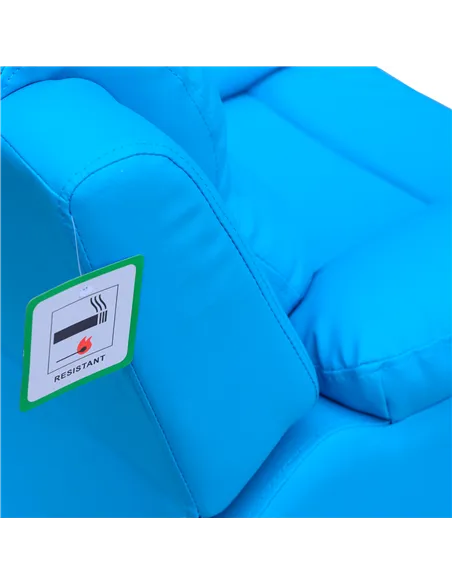 HOMCOM Kids Children Recliner Lounger Armchair Games Chair Sofa Seat PU Leather Look w/ Storage Space on Arms (Blue)