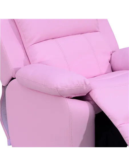 HOMCOM Kids Sofa Armchair Toddler Recliner Children's  Chair Lounger Games Chair  PU Leather w/ Storage  (Pink)