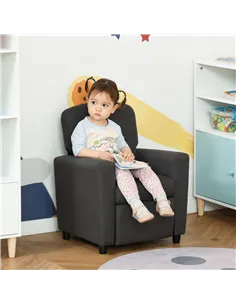 HOMCOM 2 in 1 design Kids Sofa Armchair with Footrest for Children Playroom Bedroom Living Room, 55 x 50 x 67cm, Grey 2