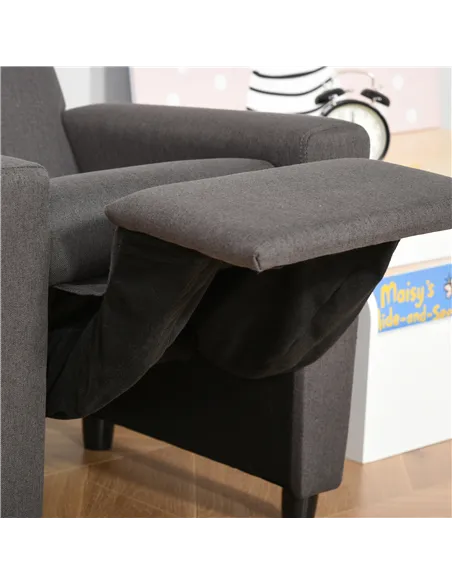 HOMCOM 2 in 1 design Kids Sofa Armchair with Footrest for Children Playroom Bedroom Living Room, 55 x 50 x 67cm, Grey