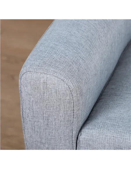 HOMCOM Children's Armchairs Kids Armchair Toddler Chair 2 Seater Wood Frame Mini Sofa for Bedroom Playroom Grey
