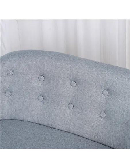 HOMCOM Children's Armchairs Kids Armchair Toddler Chair 2 Seater Wood Frame Mini Sofa for Bedroom Playroom Grey